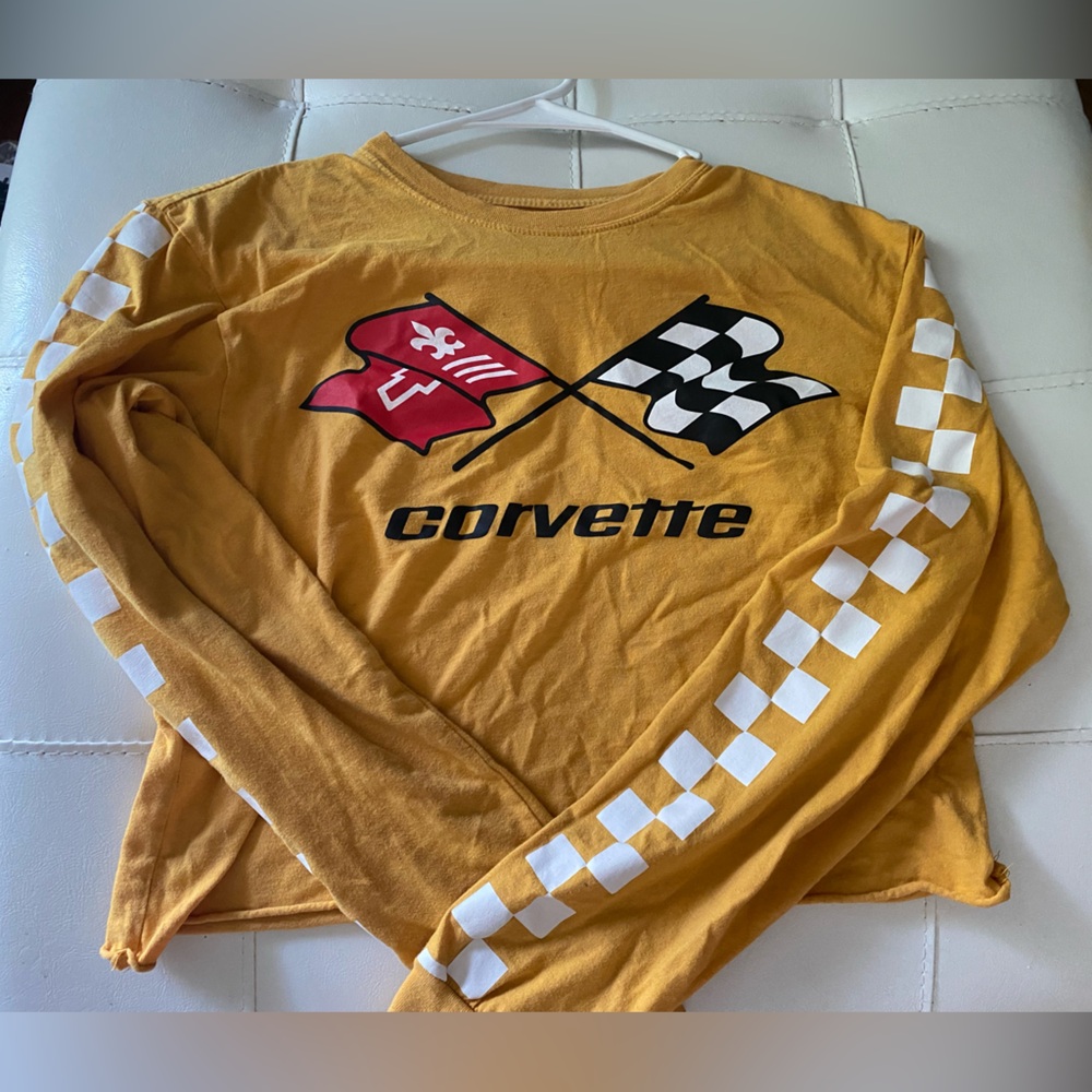 Vintage corvette cropped long sleeve shirt